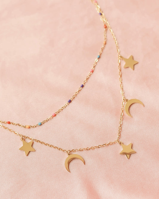 Collar de lunas y estrellas