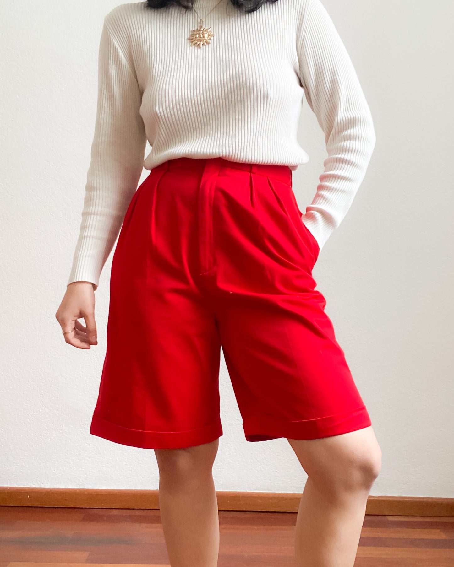 Mom shorts rojos