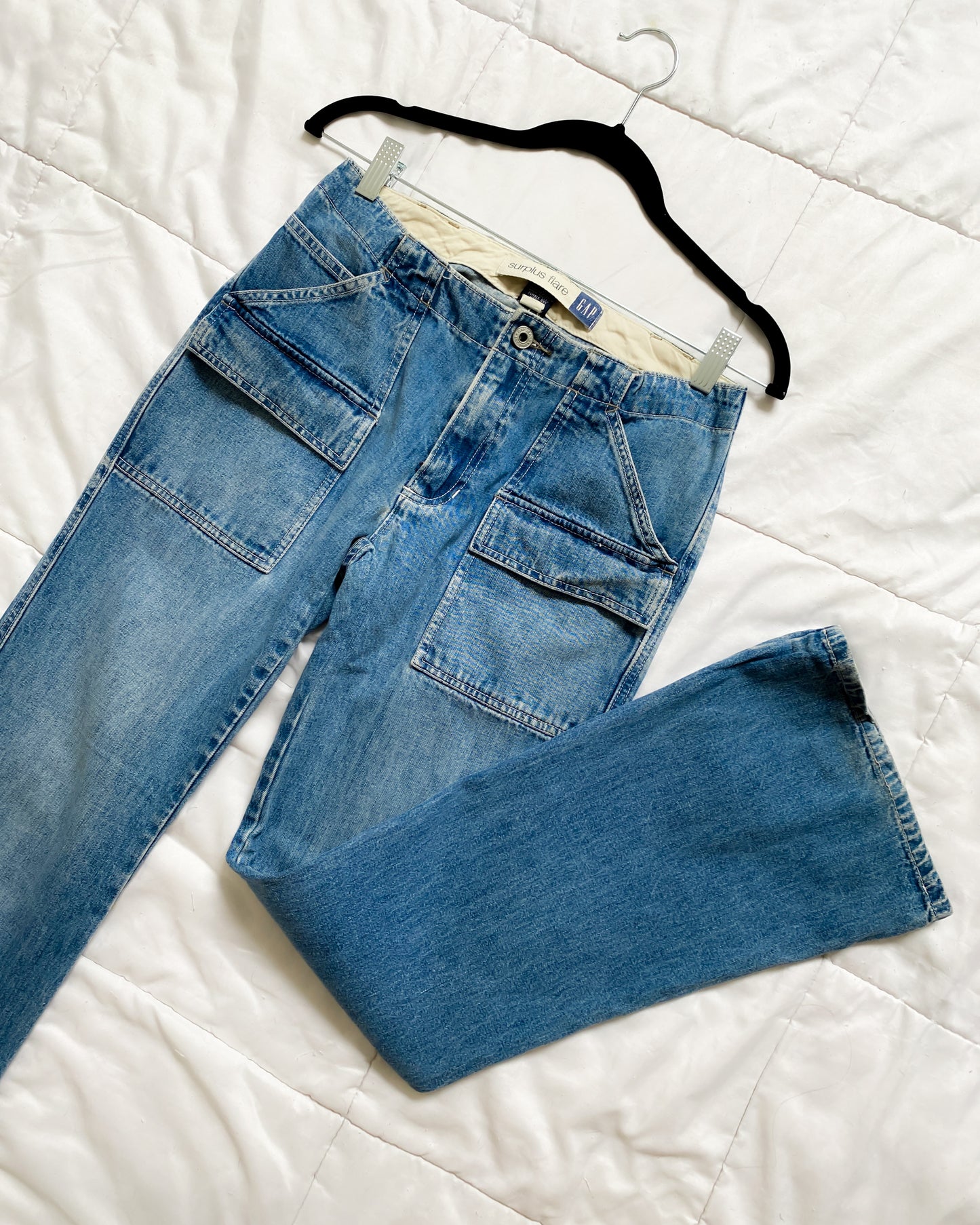 Flare cargo jeans